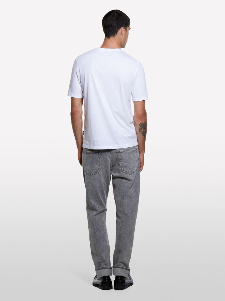 T-shirt blanc à manches courtes coupe régulière - t-shirts à manches courtes pour homme - Blanc | Sisley image number 2